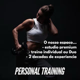 Cartaz do estúdio de personal training CTAD com treino individual ou duo e duas décadas de experiência