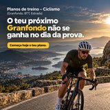 Planos de treino de ciclismo CTAD: o teu próximo Granfondo não se ganha no dia da prova; ciclista numa estrada costeira