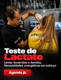 Teste de lactato com recolha de amostra na orelha de uma atleta
